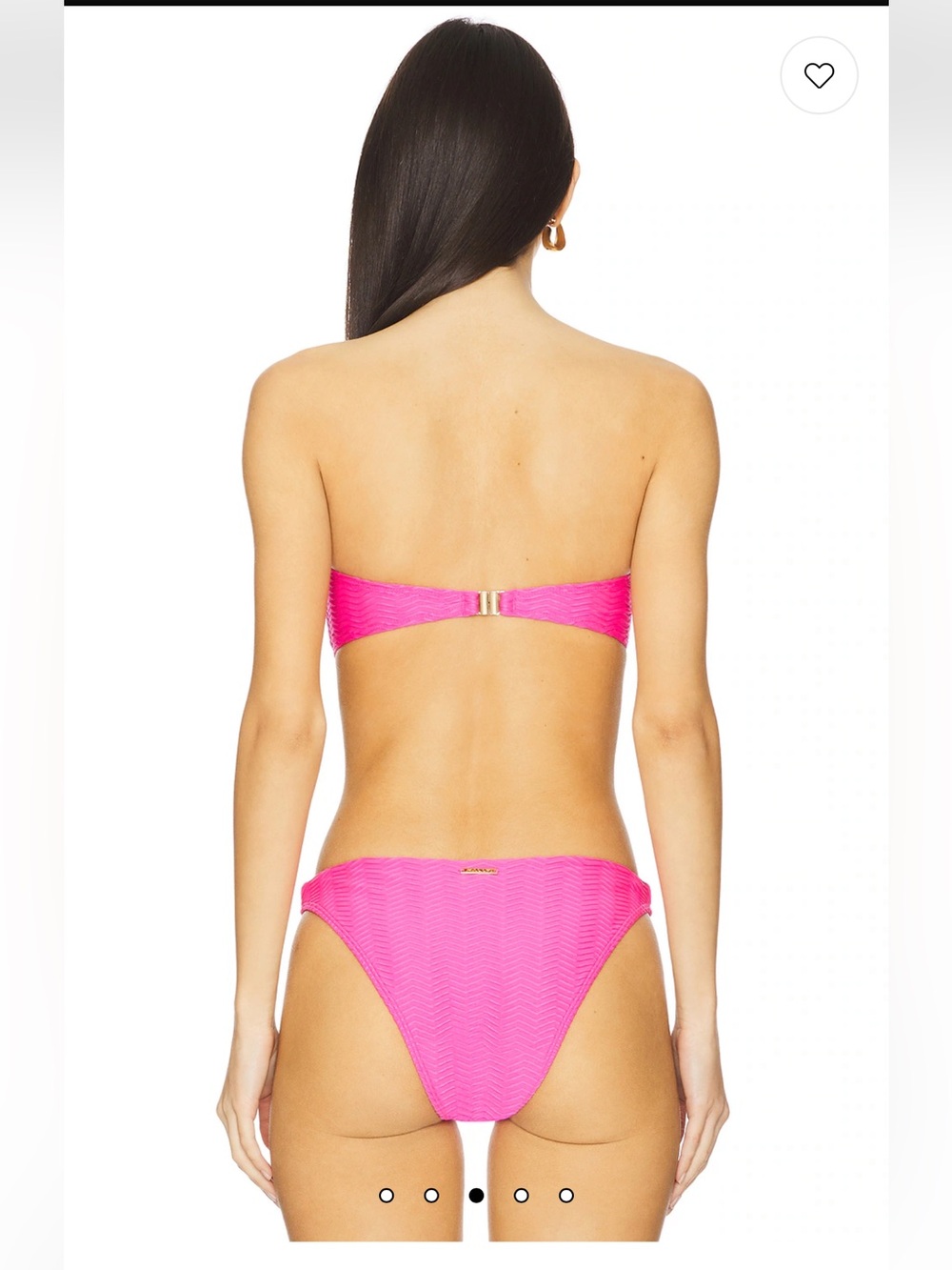 New! Milly Margot textured chevron bandeau bikini set - Picture 4 of 5